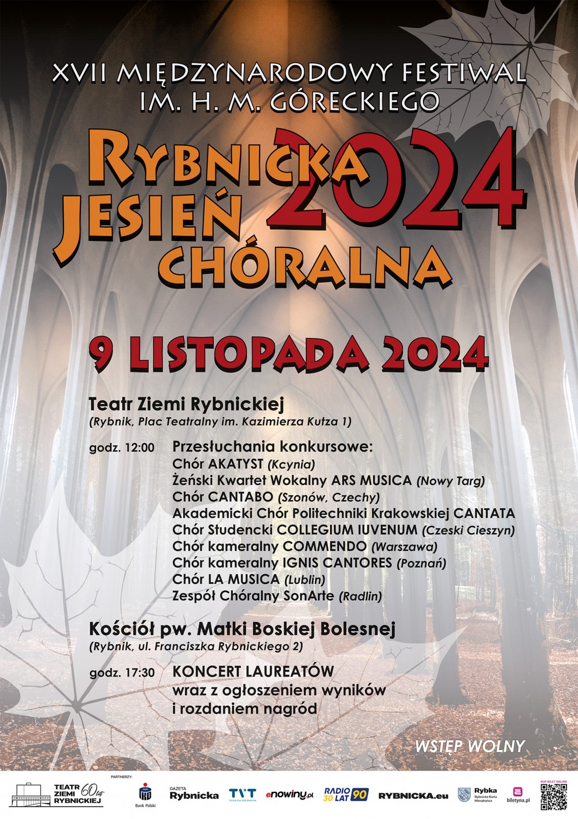 XVII Międzynarodowy Festiwal Rybnicka Jesień Chóralna im. H.M. Góreckiego. Koncert Laureatów