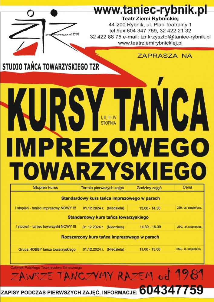 Nowe kursy tańca towarzyskiego i imprezowego